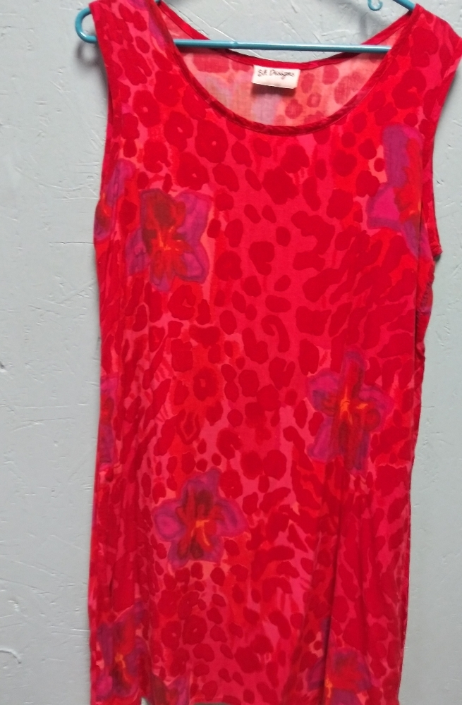 Red cotton dress/beach cover up.